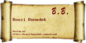 Boszi Benedek névjegykártya